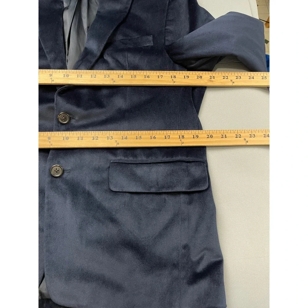 Lauren Ralph Lauren Mens Velvet Blazer Navy Blue 2-Button‎ Sport Coat 38S